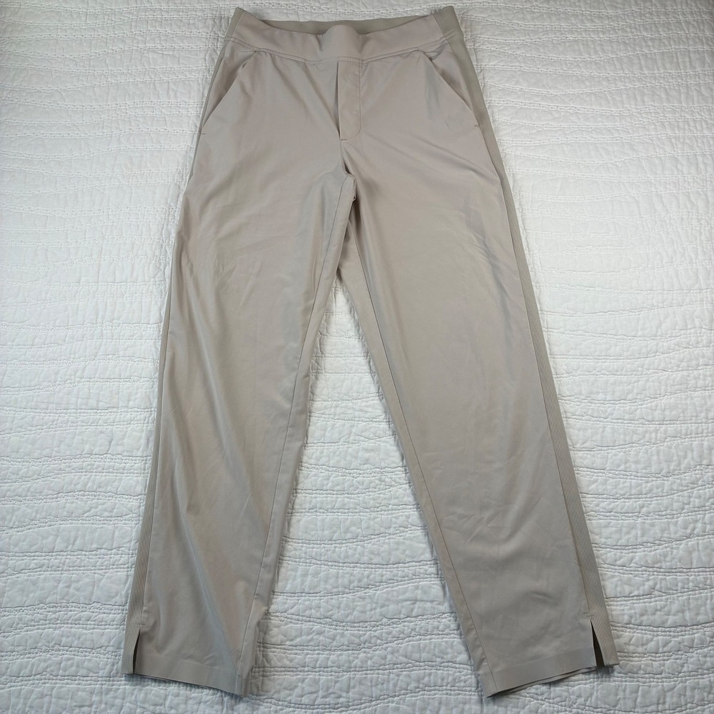 Athleta Brooklyn Mid Rise Ankle Pants 4 Abalone Grey Tan Pull On Commuter 198671